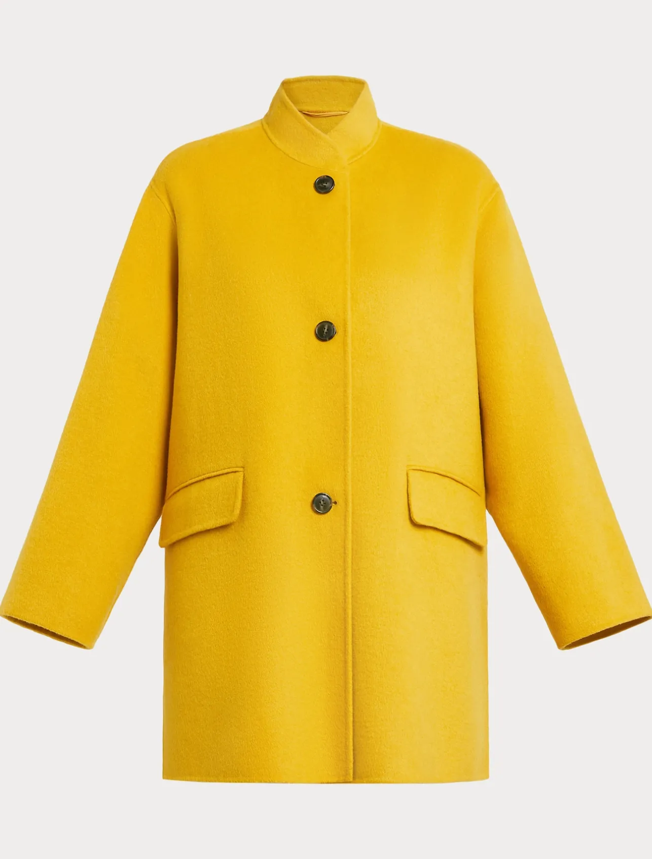 Clearance Marina Rinaldi Double-faced wool heavy jacket MUSTARD