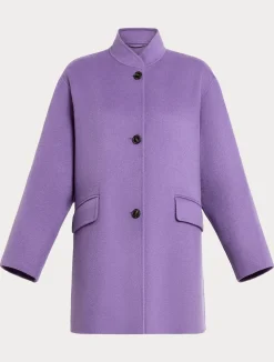 Clearance Marina Rinaldi Double-faced wool heavy jacket PURPLE