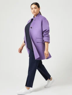 Clearance Marina Rinaldi Double-faced wool heavy jacket PURPLE