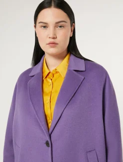 Clearance Marina Rinaldi Double-faced wool pea coat PURPLE