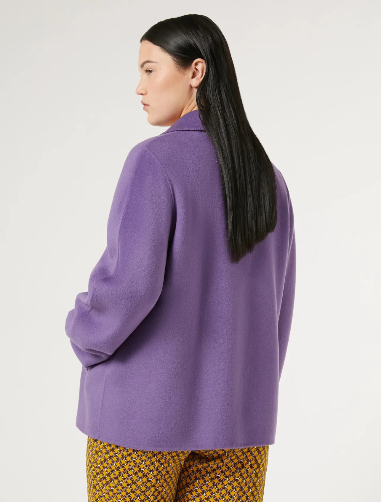 Clearance Marina Rinaldi Double-faced wool pea coat PURPLE