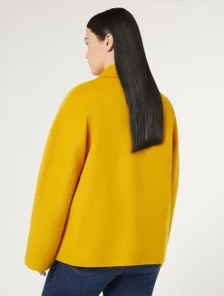 Fashion Marina Rinaldi Double-faced wool pea coat MUSTARD