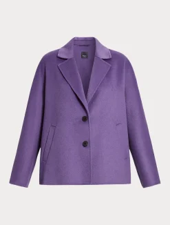 Clearance Marina Rinaldi Double-faced wool pea coat PURPLE