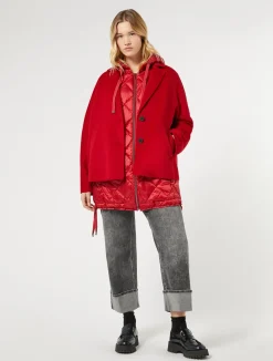 Online Marina Rinaldi Double-faced wool pea coat RED