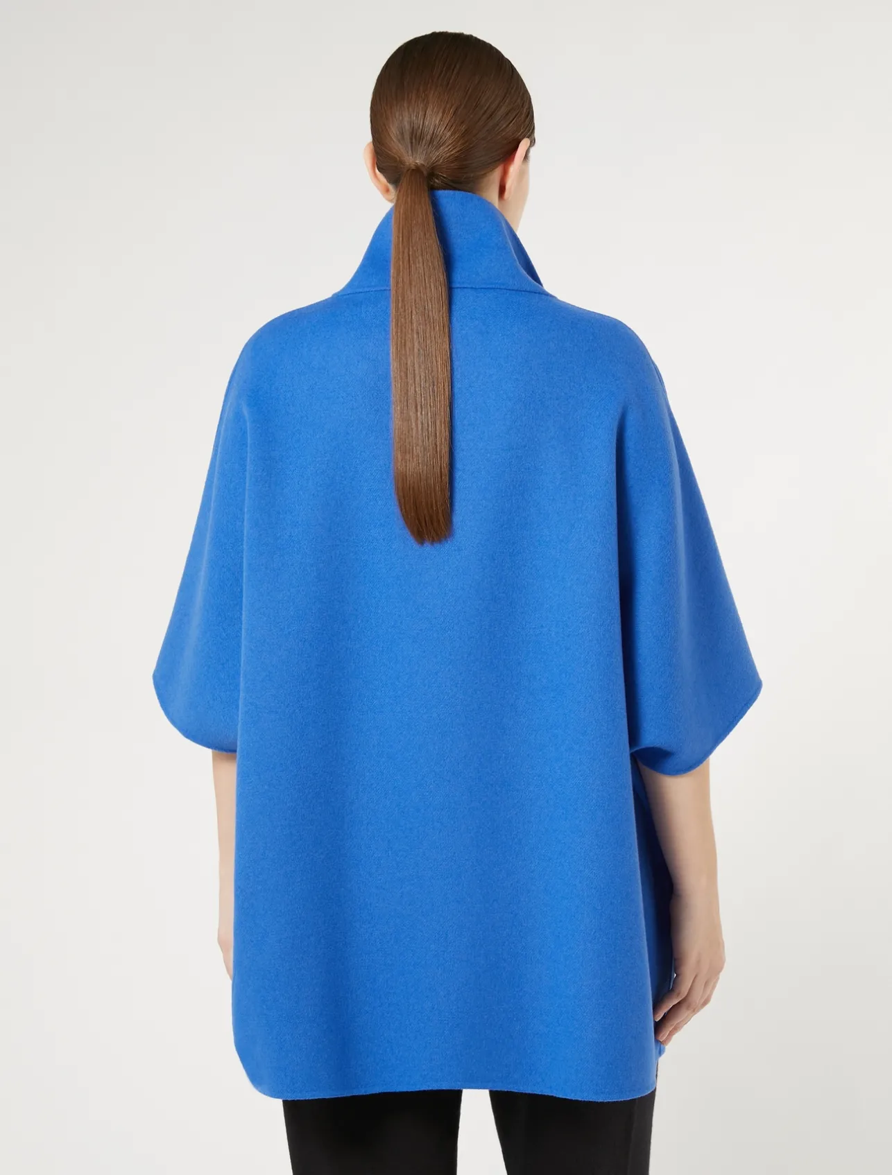 Fashion Marina Rinaldi Double-faced wool-blend cape NAVY