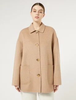 New Marina Rinaldi Double-faced wool-blend coat GOLD
