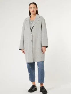 Best Marina Rinaldi Double-faced wool-blend coat MEDIUMGREY