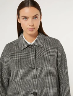 Outlet Marina Rinaldi Double-faced wool-blend coat BLACK
