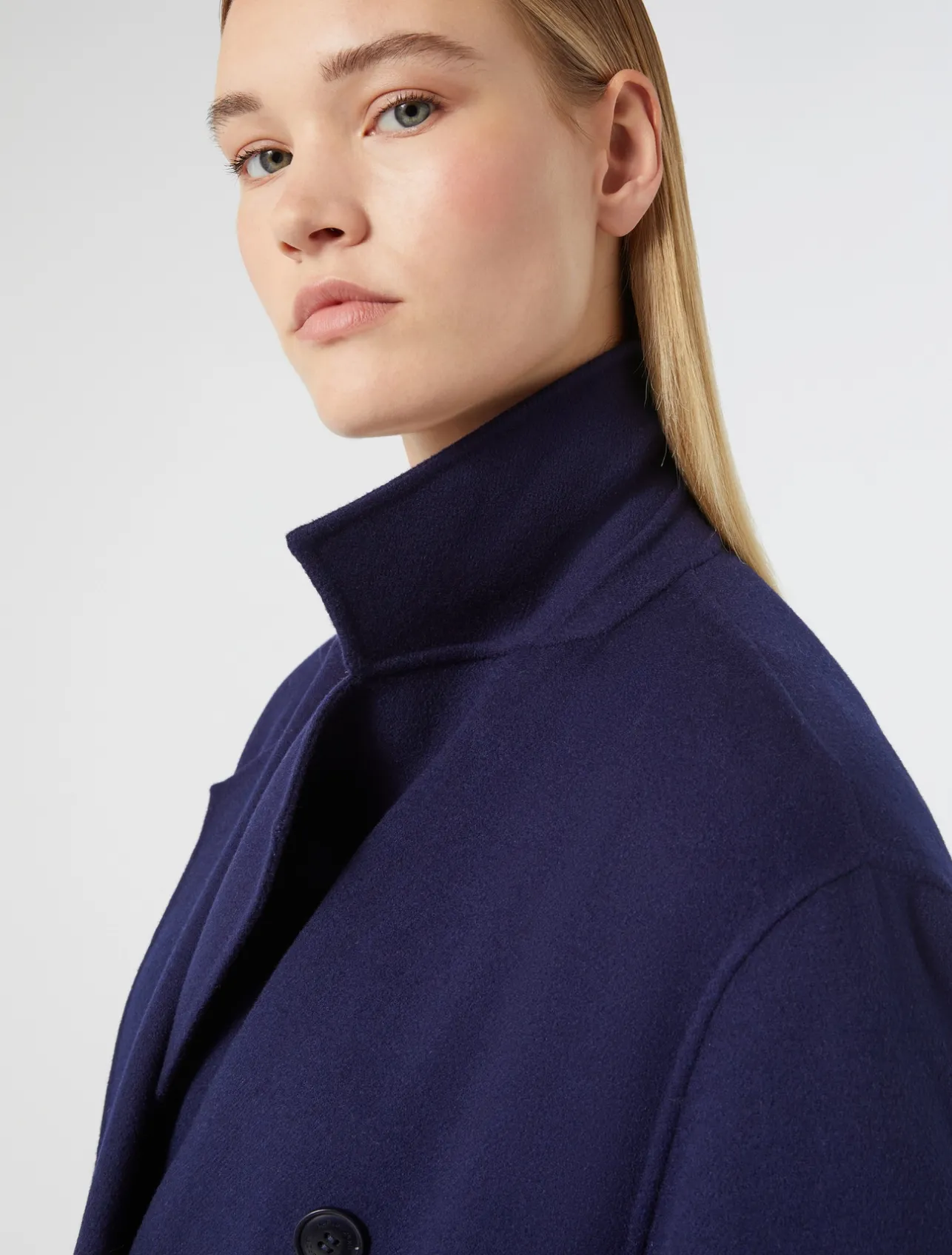Best Marina Rinaldi Double-faced wool-blend coat NAVY