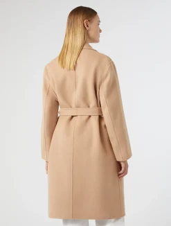 Discount Marina Rinaldi Double-faced wool-blend coat CAMEL