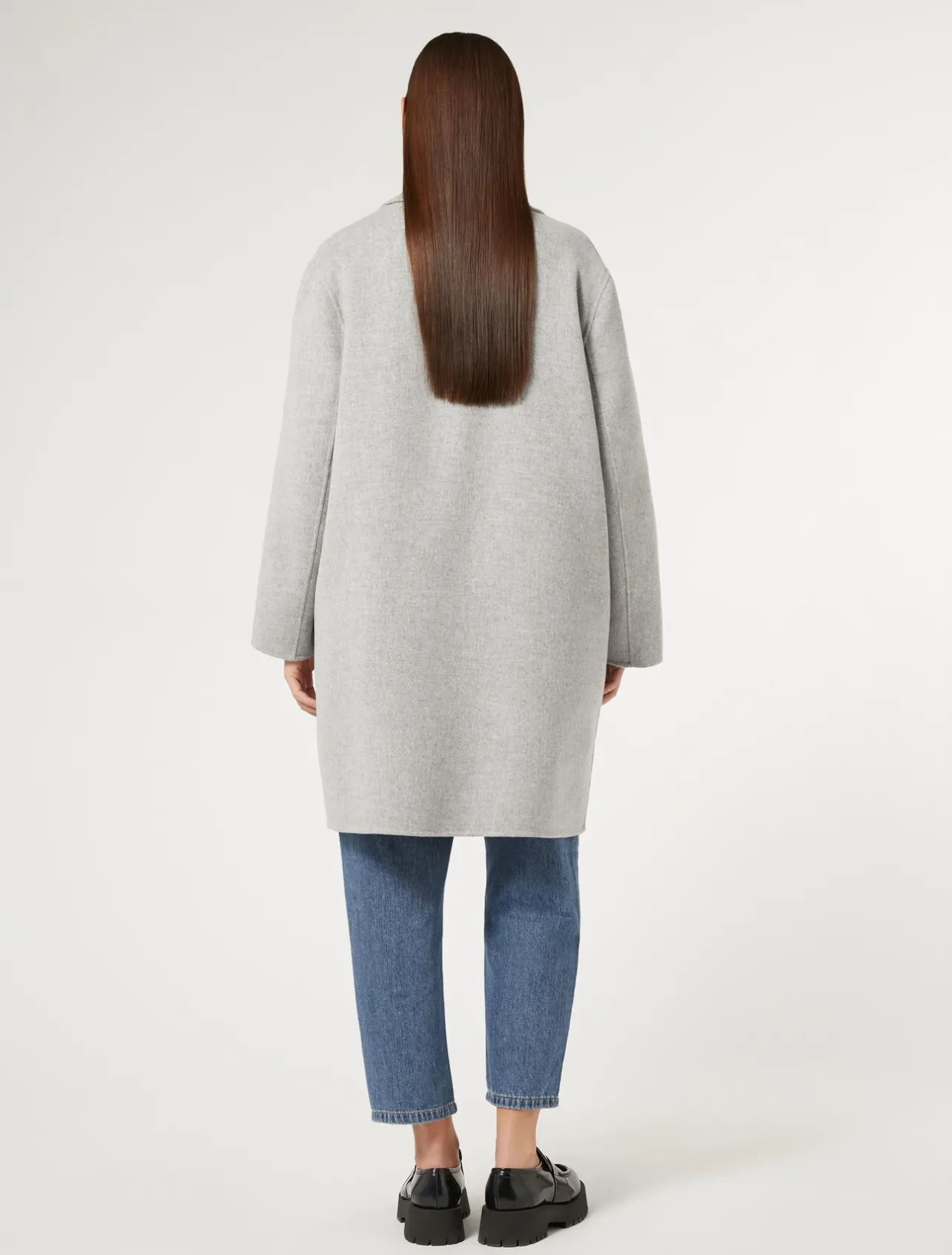 Best Marina Rinaldi Double-faced wool-blend coat MEDIUMGREY