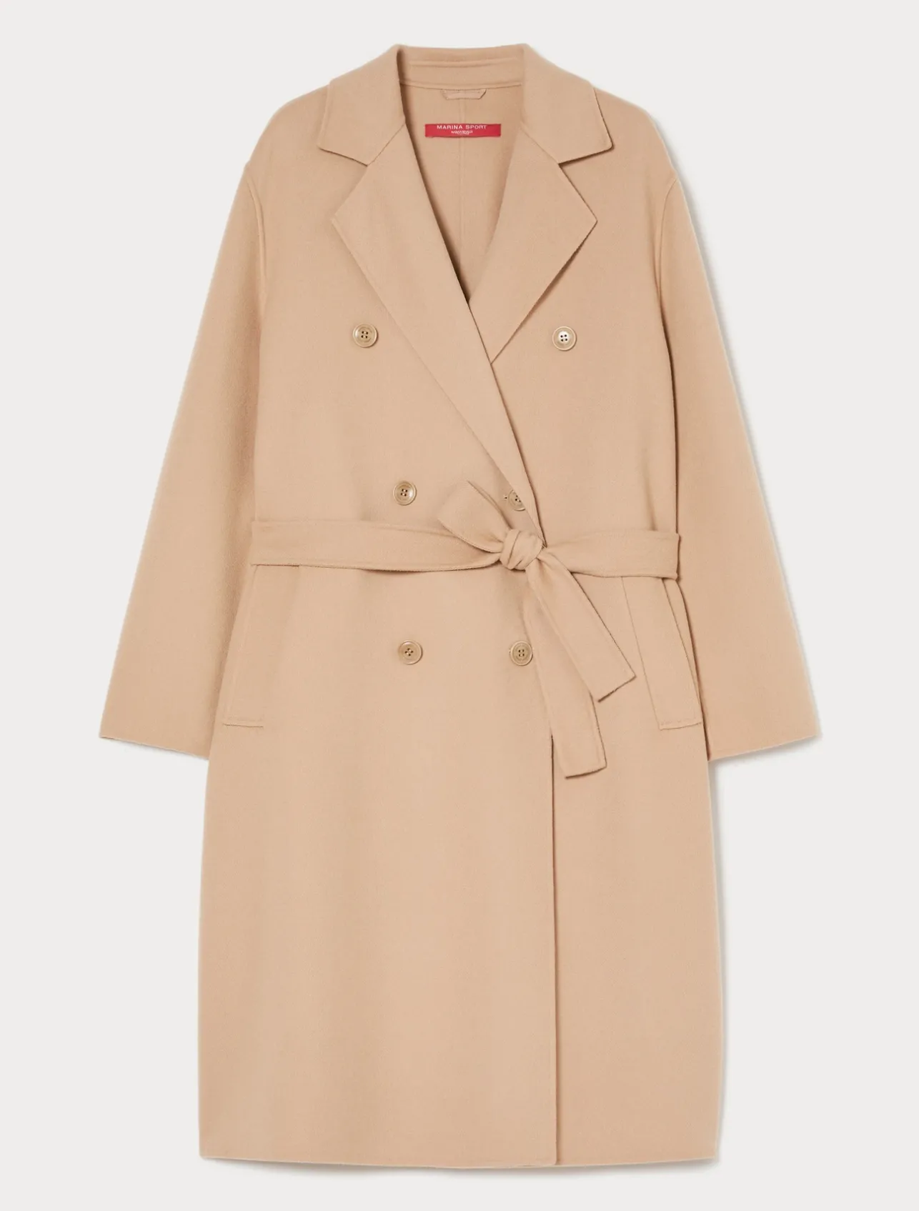 Discount Marina Rinaldi Double-faced wool-blend coat CAMEL