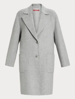 Best Marina Rinaldi Double-faced wool-blend coat MEDIUMGREY