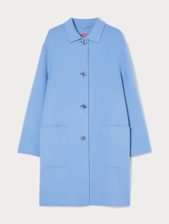 Outlet Marina Rinaldi Double-faced wool-blend coat LIGHTBLUE