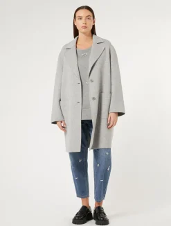 Best Marina Rinaldi Double-faced wool-blend coat MEDIUMGREY