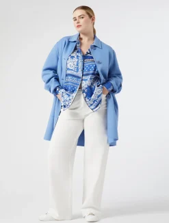 Outlet Marina Rinaldi Double-faced wool-blend coat LIGHTBLUE