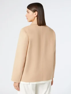 Outlet Marina Rinaldi Double-faced wool-blend jacket CAMEL
