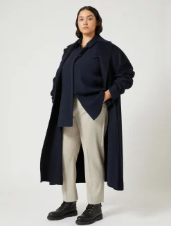 Fashion Marina Rinaldi Double-sided pure wool coat ULTRAMARINE