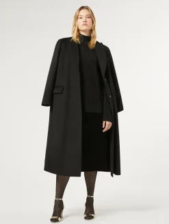 Clearance Marina Rinaldi Double-sided wool coat BLACK