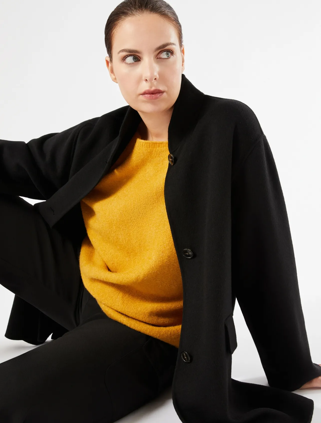 Hot Marina Rinaldi Double-sided wool jacket BLACK