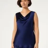 Sale Marina Rinaldi Draped satin top INK