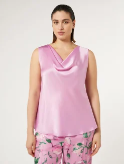 Clearance Marina Rinaldi Draped satin top PINK