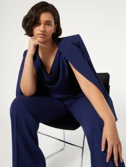 Sale Marina Rinaldi Draped satin top INK