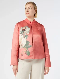 New Marina Rinaldi Duchess satin jacket CORAL