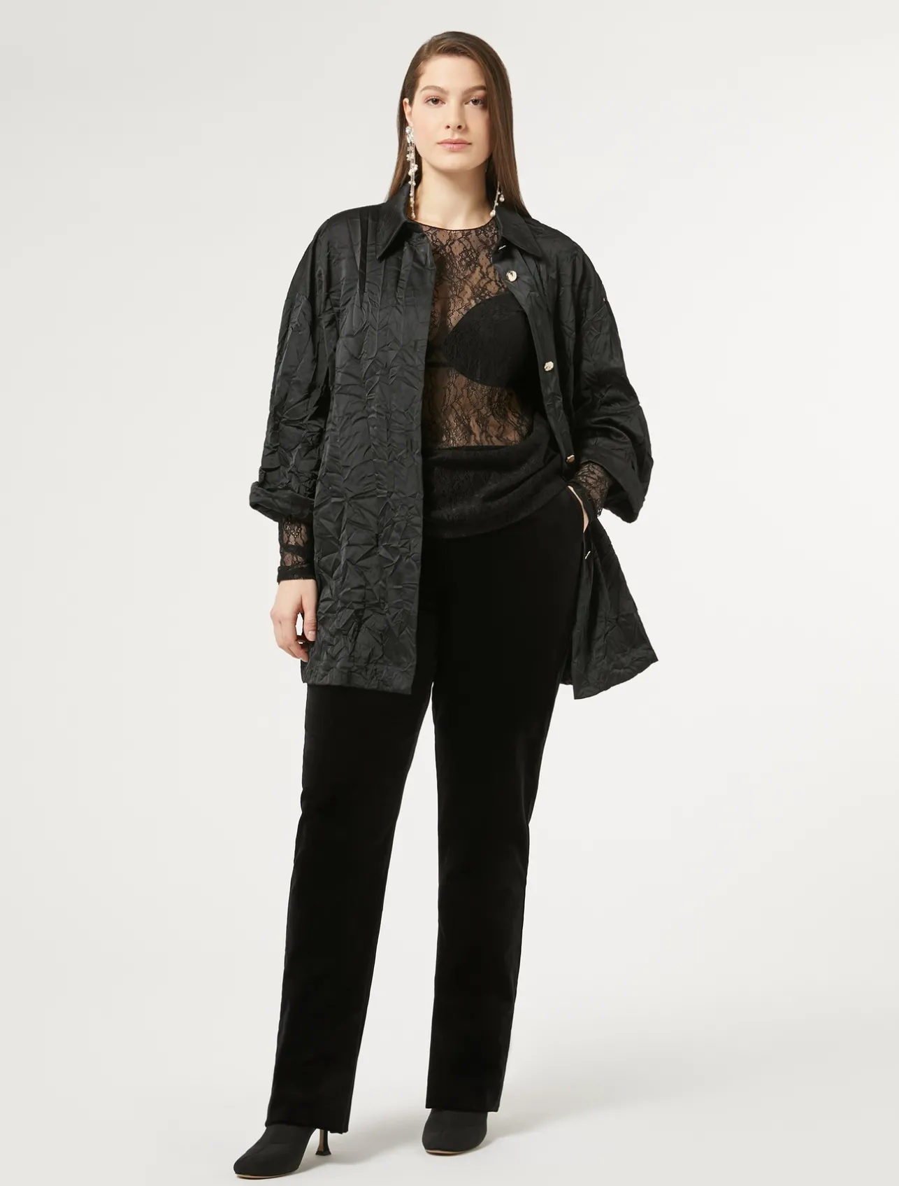 Hot Marina Rinaldi Duchess satin shirt BLACK