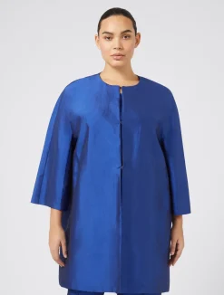Sale Marina Rinaldi Duster coat in silk shantung PURPLE