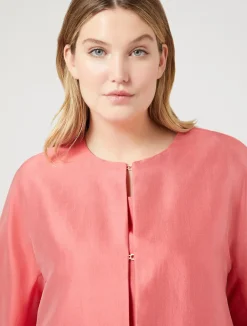 Outlet Marina Rinaldi Duster coat in silk shantung RED
