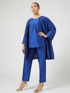 Sale Marina Rinaldi Duster coat in silk shantung PURPLE