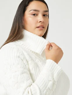 Outlet Marina Rinaldi Embroidered cotton jumper OPTICALWHITE