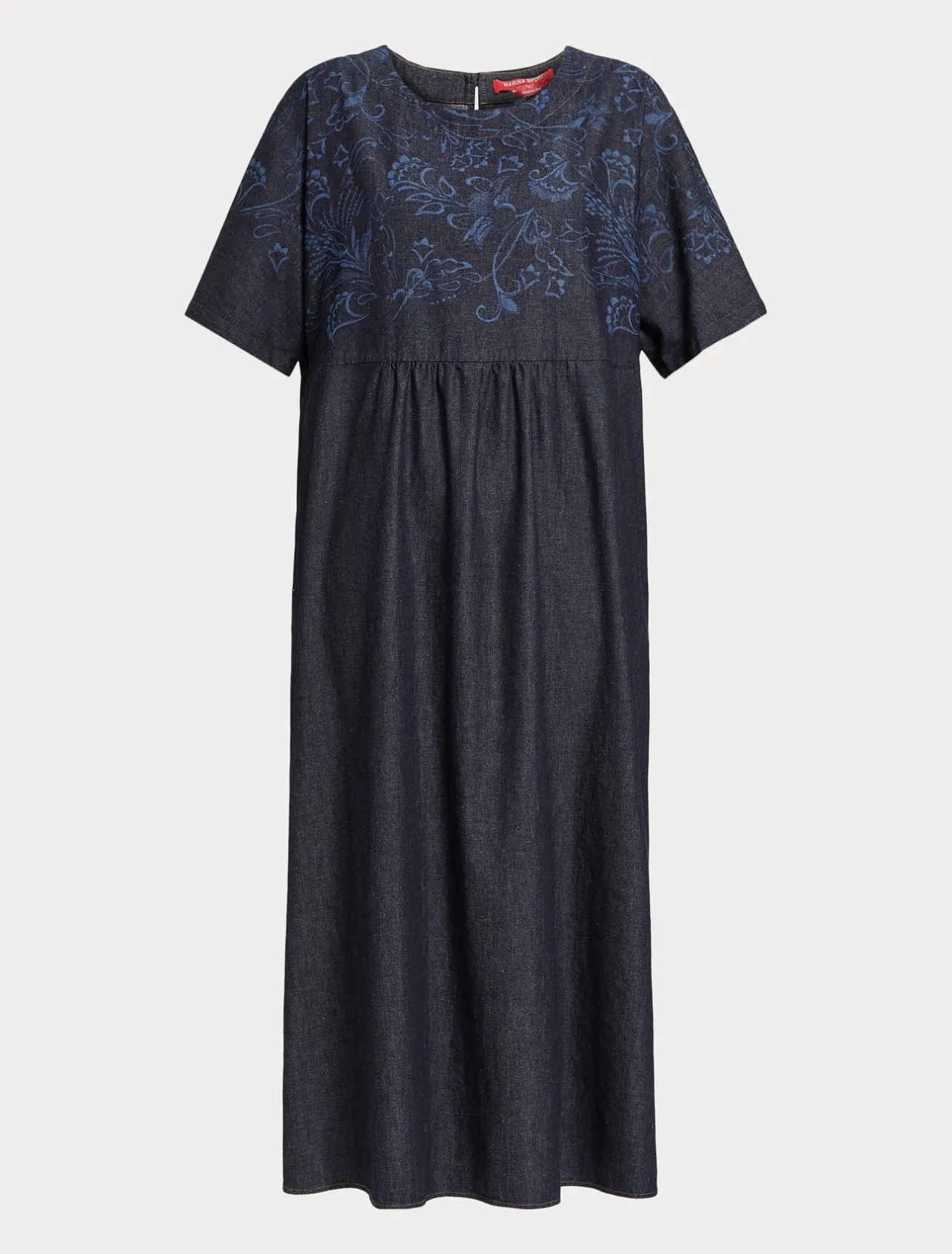 Hot Marina Rinaldi Embroidered denim dress NAVY