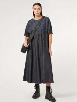 Hot Marina Rinaldi Embroidered denim dress NAVY