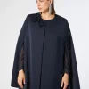 New Marina Rinaldi Embroidered duchesse cape MIDNIGHTBLUE
