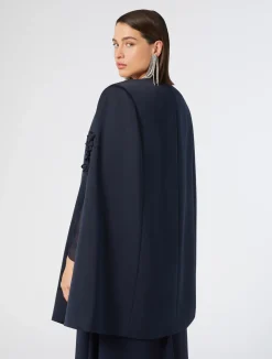 New Marina Rinaldi Embroidered duchesse cape MIDNIGHTBLUE