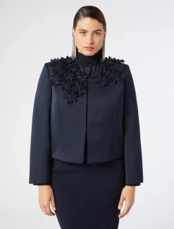 Online Marina Rinaldi Embroidered duchesse jacket MIDNIGHTBLUE