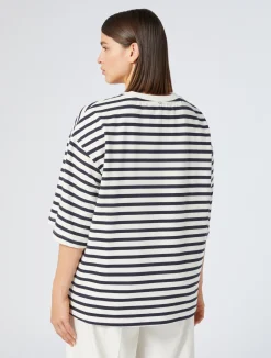 Outlet Marina Rinaldi Embroidered jersey sweatshirt IVORY