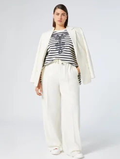 Outlet Marina Rinaldi Embroidered jersey sweatshirt IVORY