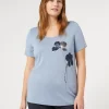 Best Marina Rinaldi Embroidered jersey T-shirt LIGHTBLUE