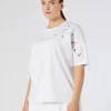 Fashion Marina Rinaldi Embroidered jersey T-shirt OPTICALWHITE