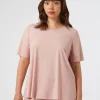 New Marina Rinaldi Embroidered jersey T-shirt PINK