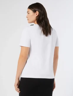 Hot Marina Rinaldi Embroidered jersey T-shirt OPTICALWHITE