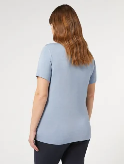 Best Marina Rinaldi Embroidered jersey T-shirt LIGHTBLUE