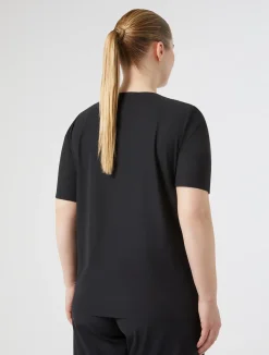 Clearance Marina Rinaldi Embroidered jersey T-shirt BLACK