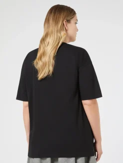 Best Marina Rinaldi Embroidered jersey T-shirt BLACK