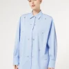 Clearance Marina Rinaldi Embroidered poplin shirt LIGHTBLUE