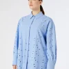 Sale Marina Rinaldi Embroidered poplin shirt AVIO