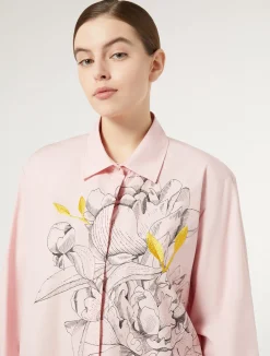 Discount Marina Rinaldi Embroidered poplin shirt PINK